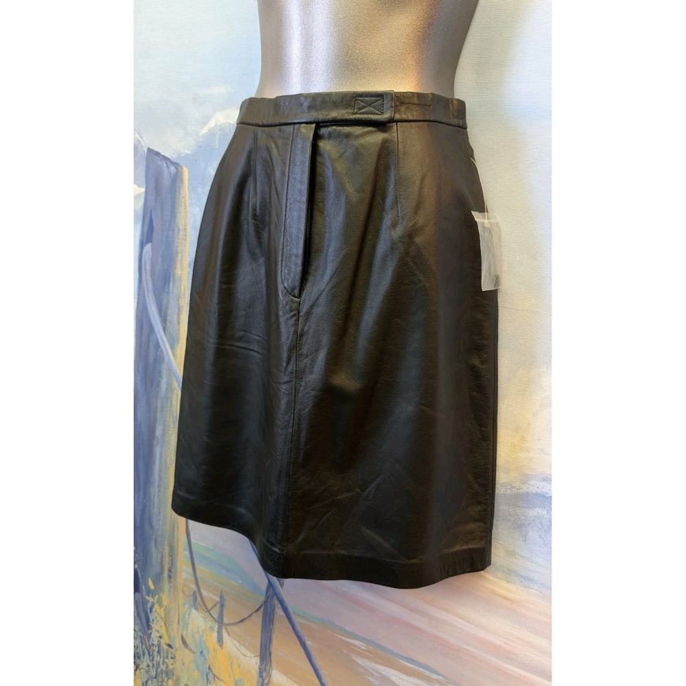 NEW! Apostrophe Black Leather Pencil Skirt SZ 6